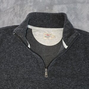 Faherty Mens Quarter Zip Pullover Sweater Charcoal Gray Organic‎ Cotton Small